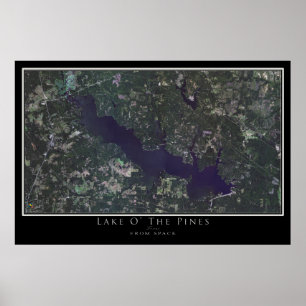 Lake O' The Pines Texas Satellite Poster Map