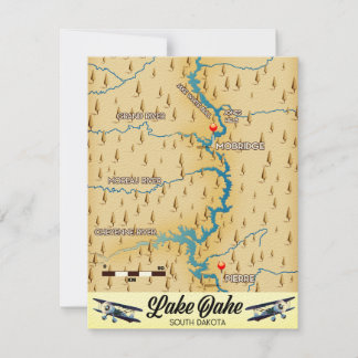 Lake Oahe South Dakota Karte