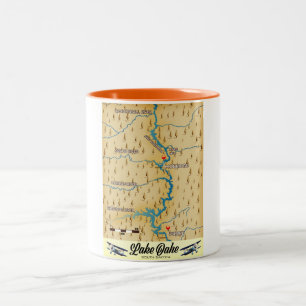 Lake Oahe South Dakota Karte Zweifarbige Tasse
