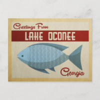 Lake Oconee Georgia Blue Fish Vintage Reise