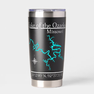 Lake of the Ozarks Missouri Karte Koordinaten Reis Thermobecher