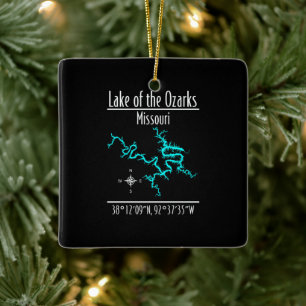Lake of the Ozarks Missouri Karte Quadratischer We Keramikornament