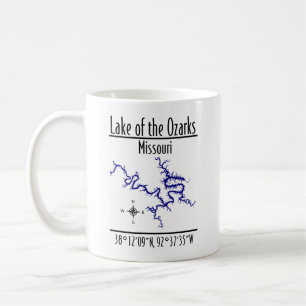 Lake of the Ozarks Missouri Koordinatenkarte Kaffe Kaffeetasse