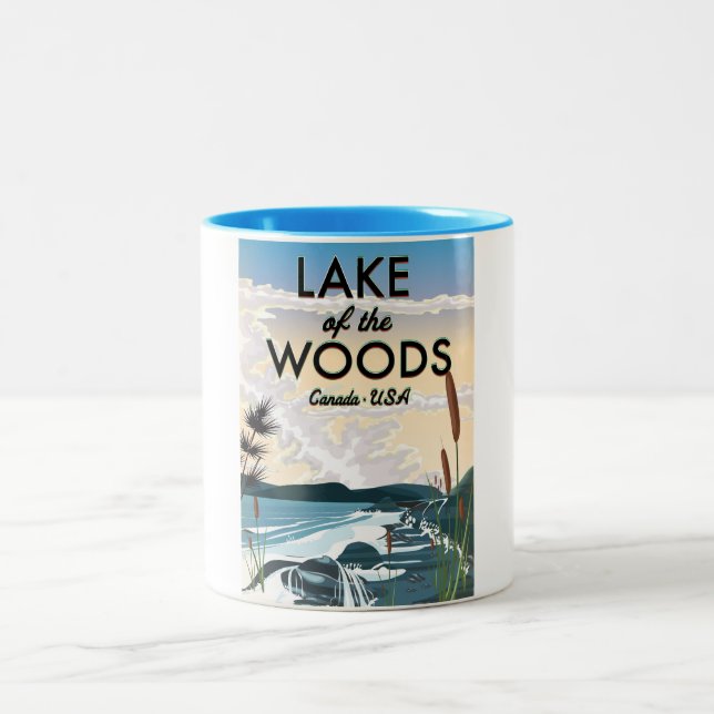 Lake of the Woods USA canada Zweifarbige Tasse (Mittel)