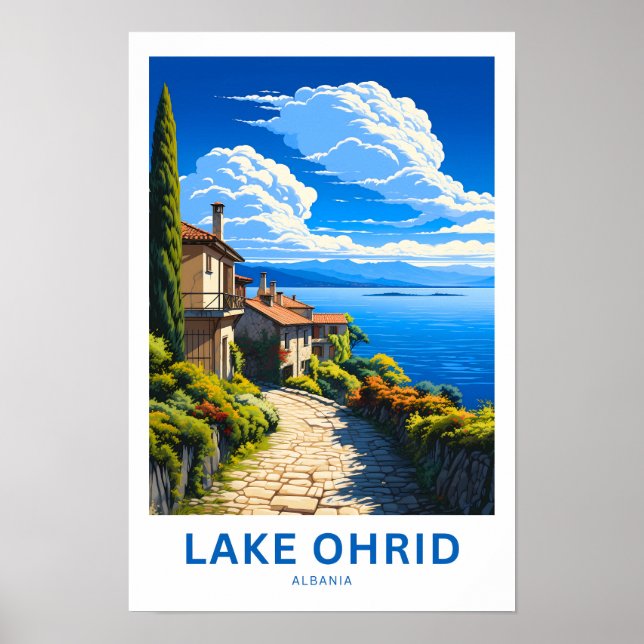 Lake Ohrid Albanien Travel Print Poster (Vorne)