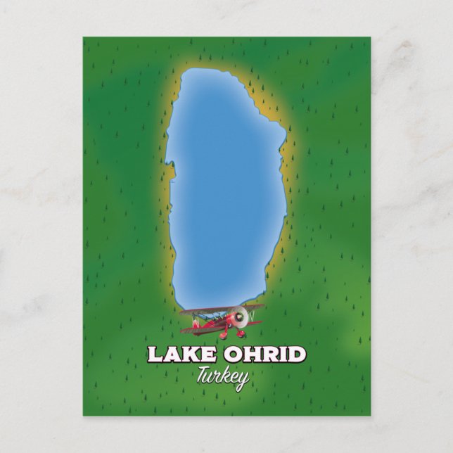 Lake Ohrid Turkey-Karte Postkarte (Vorderseite)