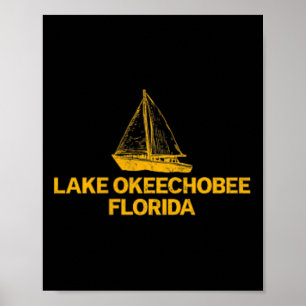 Lake Okeechobee Florida Outdoors Vintage Vorder- u Poster