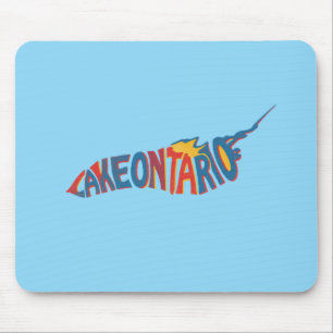 Lake Ontario-Letterform-Karte Hellblau-Mauspad Mousepad