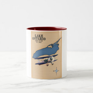 Lake Ontario USA Kanada Karte Zweifarbige Tasse