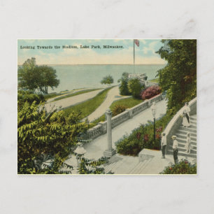 Lake Park, Milwaukee Vintag Postkarte