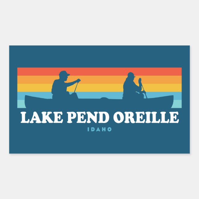 Lake Pend Oreille Idaho Canoe Rechteckiger Aufkleber (Vorderseite)