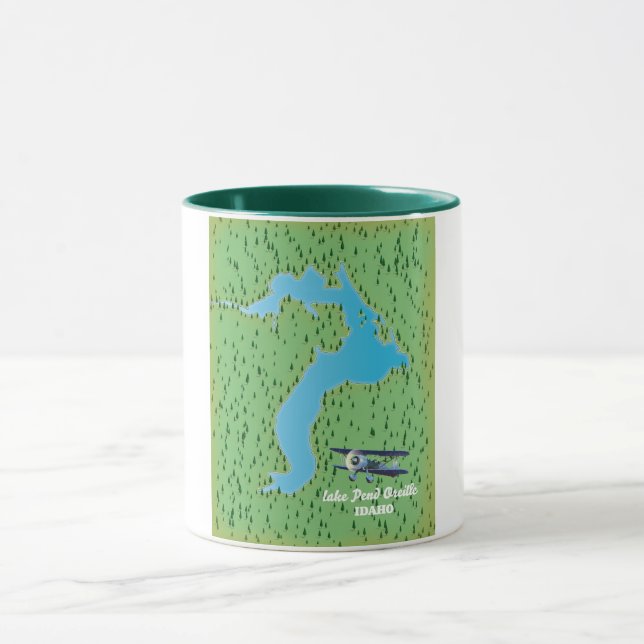 Lake Pend Oreille Idaho Karte Tasse (Zentrum)