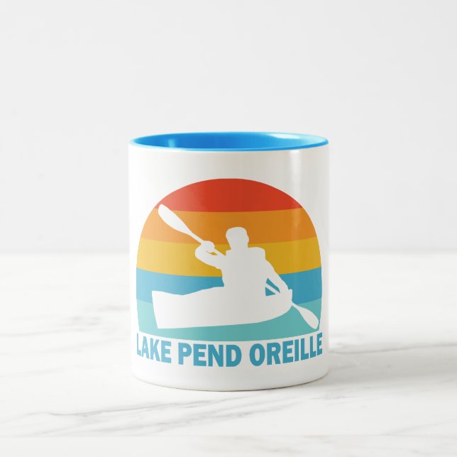 Lake Pend Oreille Idaho Kayak Zweifarbige Tasse (Mittel)