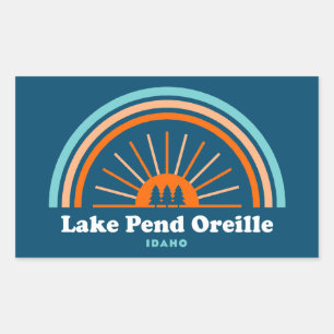 Lake Pend Oreille Idaho Rainbow Rechteckiger Aufkleber