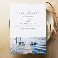 LAKE Pier Watercolor Wedding Save the Date
