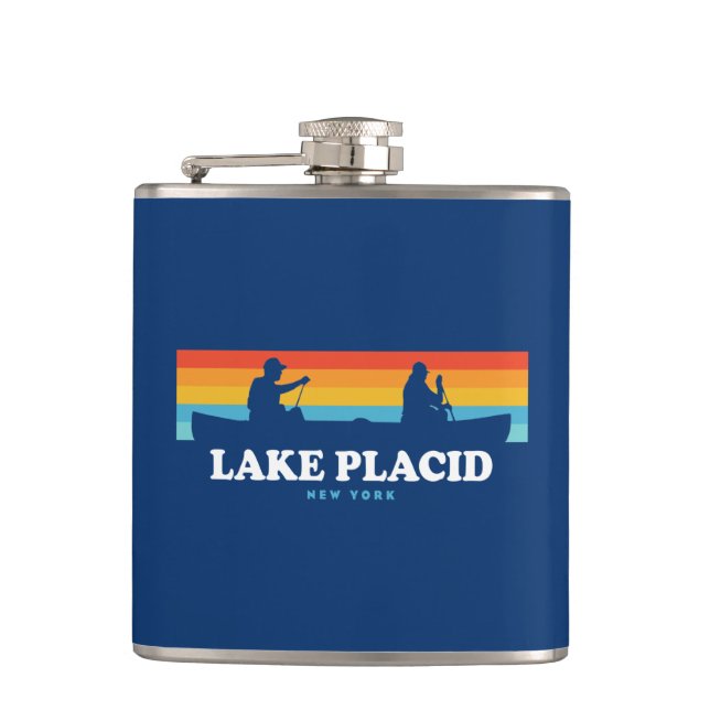Lake Placid New York Canoe Flachmann (Vorderseite)