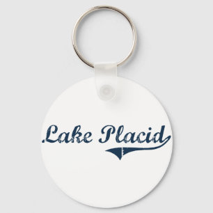 Lake Placid New York Classic Design Schlüsselanhänger