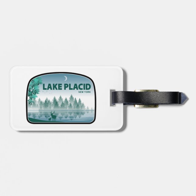 Lake Placid New York Deer Gepäckanhänger (Rückseite horizontal)
