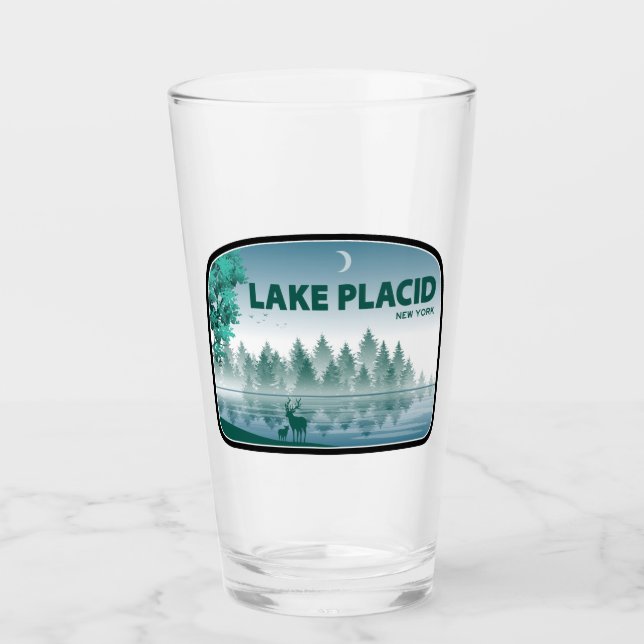 Lake Placid New York Deer Glas (Vorderseite)