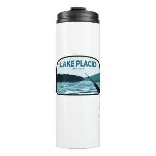 Lake Placid New York Fishing Rod Thermosbecher
