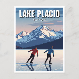 Lake Placid New York Ice Skaten Travel Postkarte