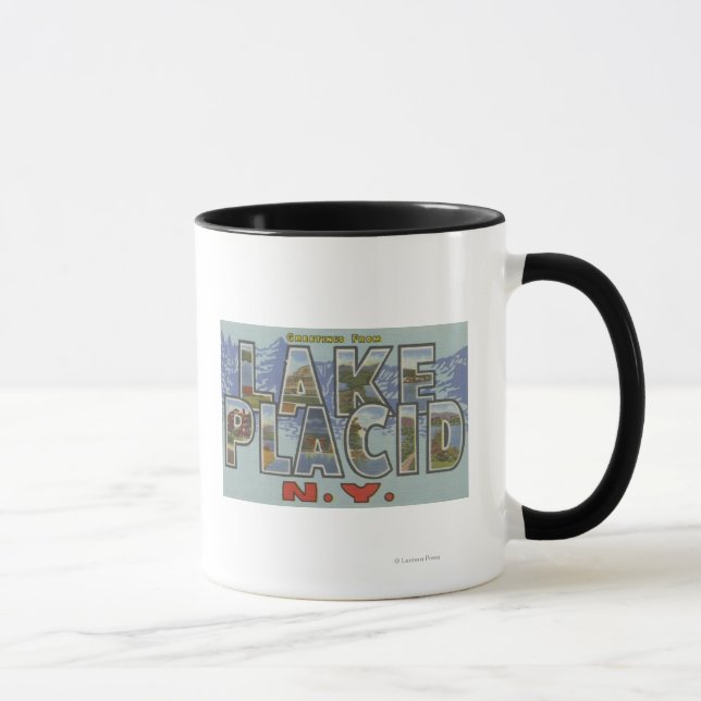 Lake Placid, New York - Large Letter Scenes Tasse (Rechts)