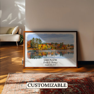 Lake Placid New York Poster, Aquarell, Maßgeschnei Poster