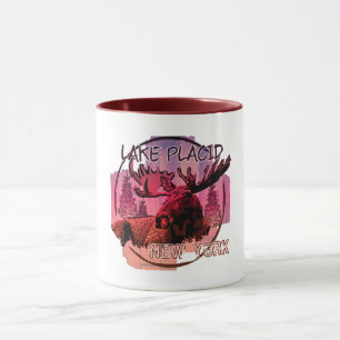 Lake Placid New York rustikale Elche Tasse