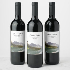 Lake Placid New York Wedding Wine Label Weinetikett