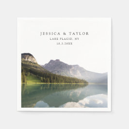 Lake Placid Wedding Custom Foto Cocktail Napkins Serviette