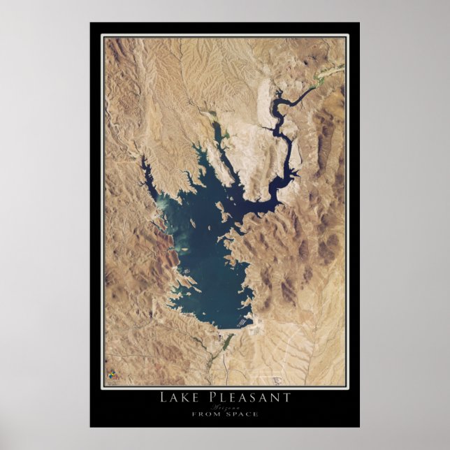 Lake Pleasant Arizona Satellite Poster Map (Devant)