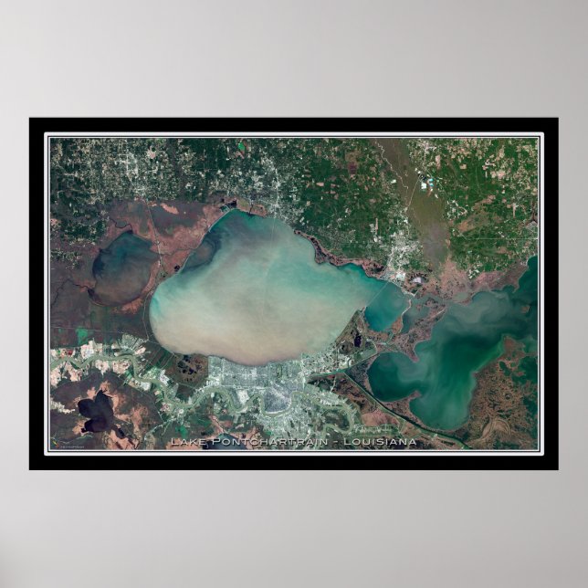 Lake Pontchartrain Louisiana Satellite Poster Kart (Vorne)