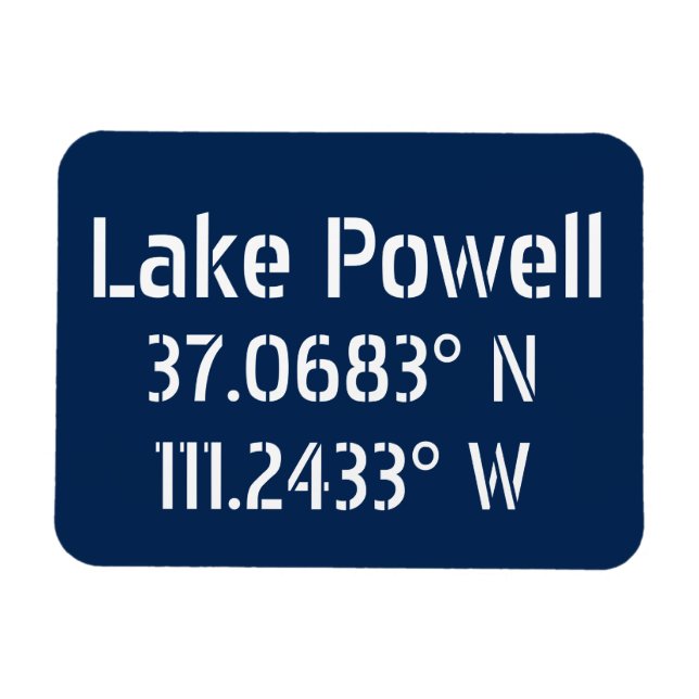 Lake Powell AZ Latitude Longitude Magnet (Horizontal)