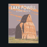 Lake Powell Lone Rock Art Vintag Postkarte<br><div class="desc">Lake Powell Vektorgrafik Design. Der Powell-See ist ein künstliches Reservoir am Colorado-Fluss in Utah und Arizona,  Vereinigte Staaten.</div>