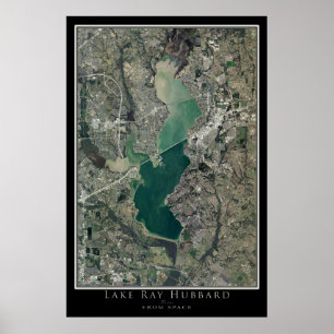 Lake Ray Hubbard Texas Satellite Poster Karte