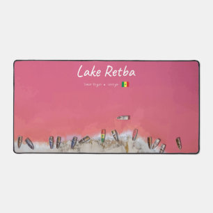 Lake Retba, Senegal - Rosa Boote auf dem See Schreibtischunterlage