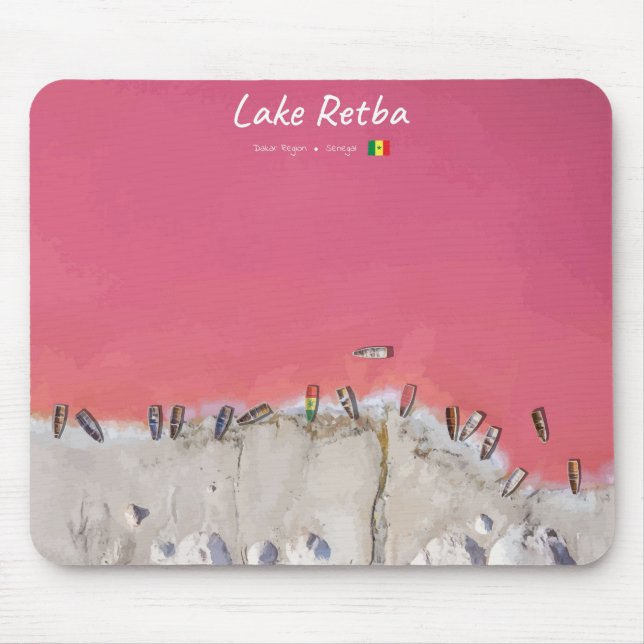 Lake Retba, Senegal - Rosa See Boote Mousepad (Vorne)