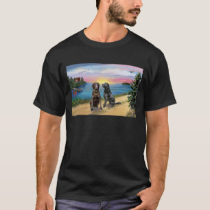 Lake Road - Two Labrador Retrievers (Choc-Blk) T-Shirt