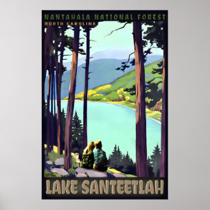 Lake Santeetlah Retro Roger Broders Reiseplakat Poster