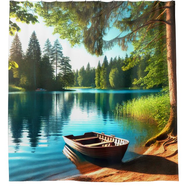 Lake Scene Duschvorhang (Vorderseite)