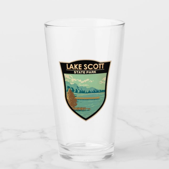 Lake Scott Staat Park Kansas Abzeichen Glas (Vorderseite)