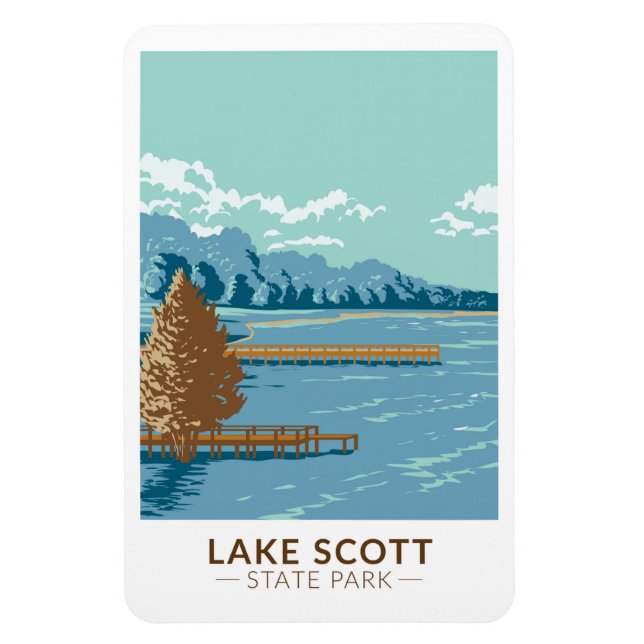 Lake Scott Staat Park Kansas Vintag Magnet (Vertikal)