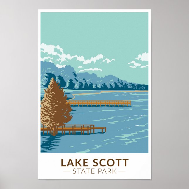Lake Scott Staat Park Kansas Vintag Poster (Vorne)