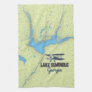 Lake Seminole Georgia Karte Poster Geschirrtuch