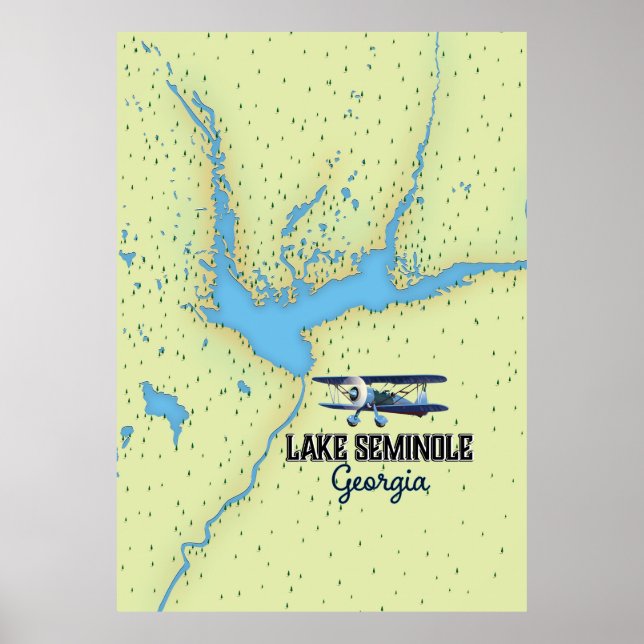 Lake Seminole Georgia Map Poster (Vorne)