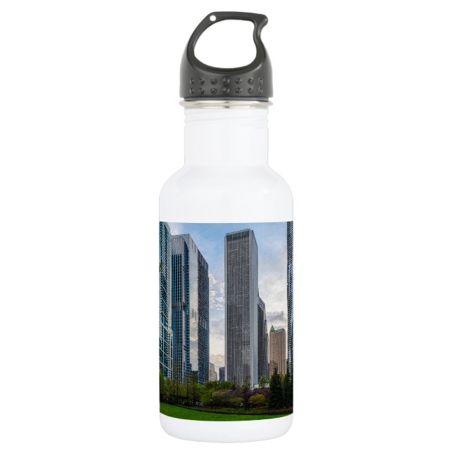 Lake Shore Park Painterly Edelstahlflasche (Vorderseite)