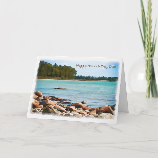 Lake Shore Scene Happy Vathers Day Card Karte (Vorderseite)