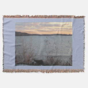 Lake Shore Sunset Blanket Decke