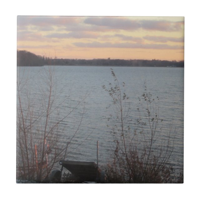 Lake Shore Sunset Tile Fliese (Vorderseite)