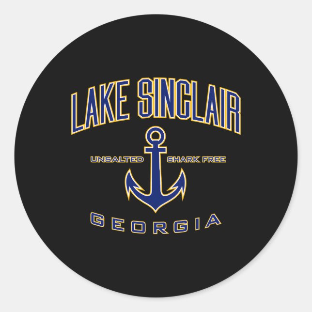 Lake Sinclair Ga For Runder Aufkleber (Vorderseite)